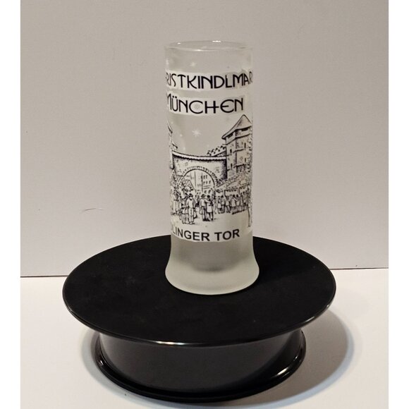 Vintage German Christmas Market Frosted Glass Stein With Munich Scene & Handle - Picture 6 of 13